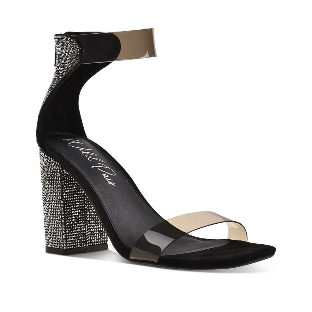 Elegant Wild Pair Women's Trixiee Two-Piece Black Bling sandals -size 8.5 (NWOT)